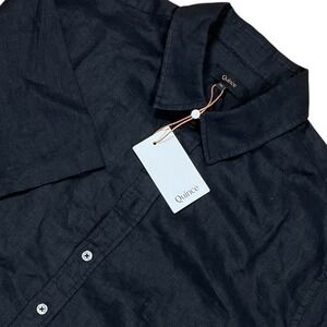 NWT Quince 100% European Linen Short Sleeve Shirt Mens XL Black Minimalist